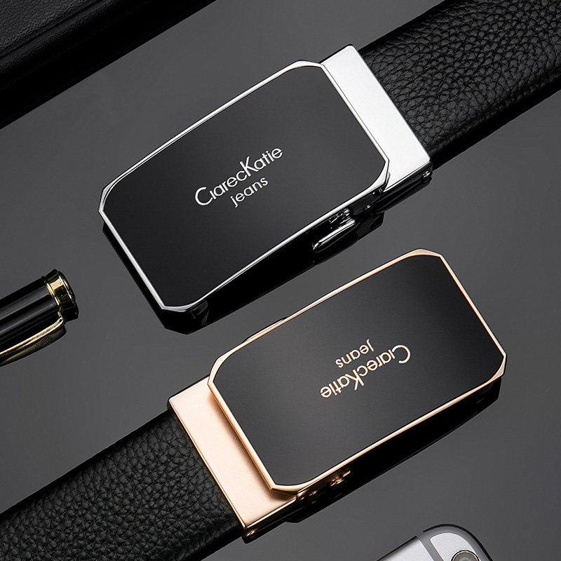 Belt leather men's youth gift box business casual first layer cowhide genuine small cka automatic buckle belt