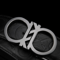 Mens leather belt first layer cowhide gift box youth genuine letter smooth buckle cka belt small embossed