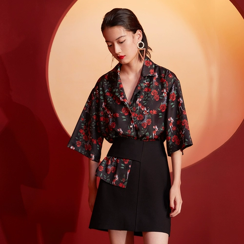 Демисезонная шелковая ретро трикотажная рубашка, городской стиль, свободный крой, делается под заказ