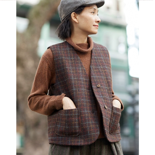 NS226 Работающая одежда Традиционная лошадь похожа на бумагу -популярная индивидуальность личность личности британский стиль толстый цветок шерстяной шерстяной жилет.