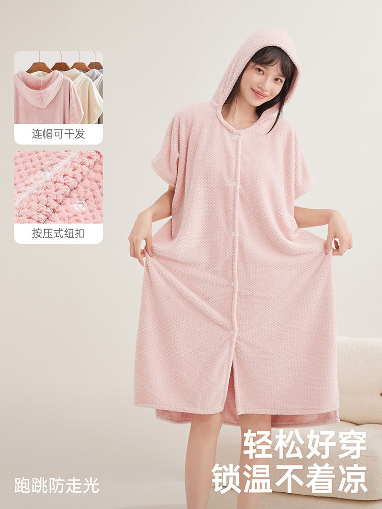 Guoqi Wearable Bath Towel Robe Quick-Drying Women's Home Summer Hooded Non-Cotton Bath Skirt Bathrobe 2025 New Wrap Towel