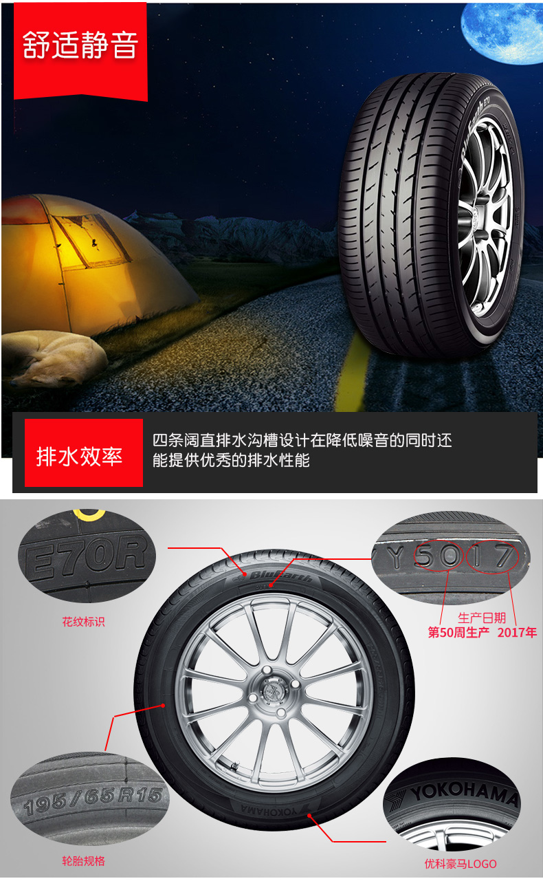 Lốp xe ô tô Yokohama Yokohama 195 / 60R16 E70RZ phù hợp cho Sylphy Bluebird - Lốp xe lốp ô tô cũ