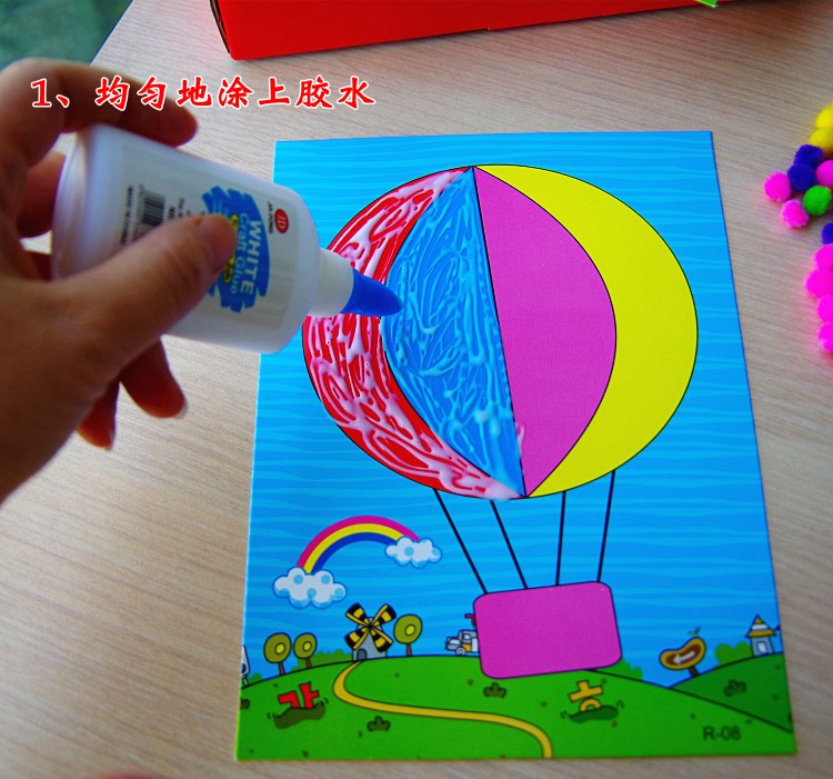 Mao mao bóng tay- dán bức tranh tự làm mẫu giáo nghệ thuật và vật liệu thủ công sáng tạo giáo dục sớm đồ chơi ba chiều bức tranh nghệ thuật sản xuất đồ chơi lắp ráp