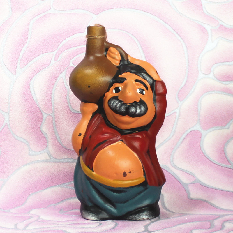 Russian imported red wine Georgian colored ceramic wine bottle Dry red wine cabinet ornaments as gifts for relatives and friends