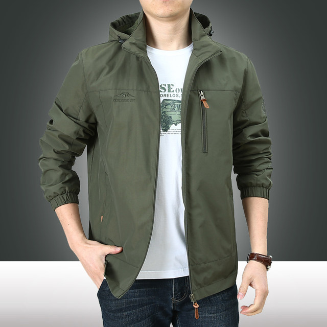 Autumn quick-drying large size short multi-pocket work jacket