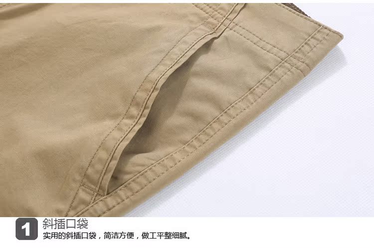 Quần jeep nam Quần cotton nhiều túi Quần yếm nam ngoài trời Quần nam thẳng quân đội Quần thun rộng quần short kaki nam