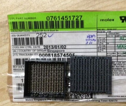 76145-1727 761451727 1.35mm间距252pin molex原装正品现货