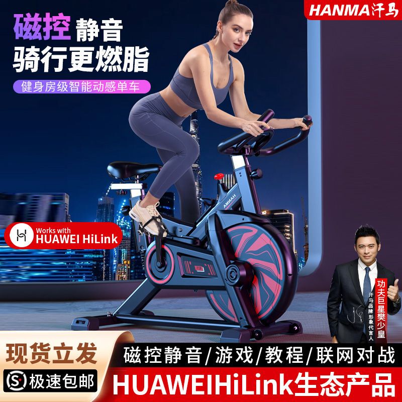 Hanma Magnetic Control Spinning Bike, Home Silent Exercise Bike, Indoor Sports Fitness Bike, Weight Loss Exercise Equipment