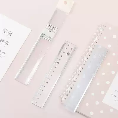 Class 2 students measure scale children's ruler Korean girl cute ruler plastic cartoon plastic ruler