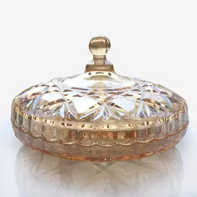 European creative crystal glass fruit tray with lid split plate fruit pot dried fruit plate large candy plate living room household
