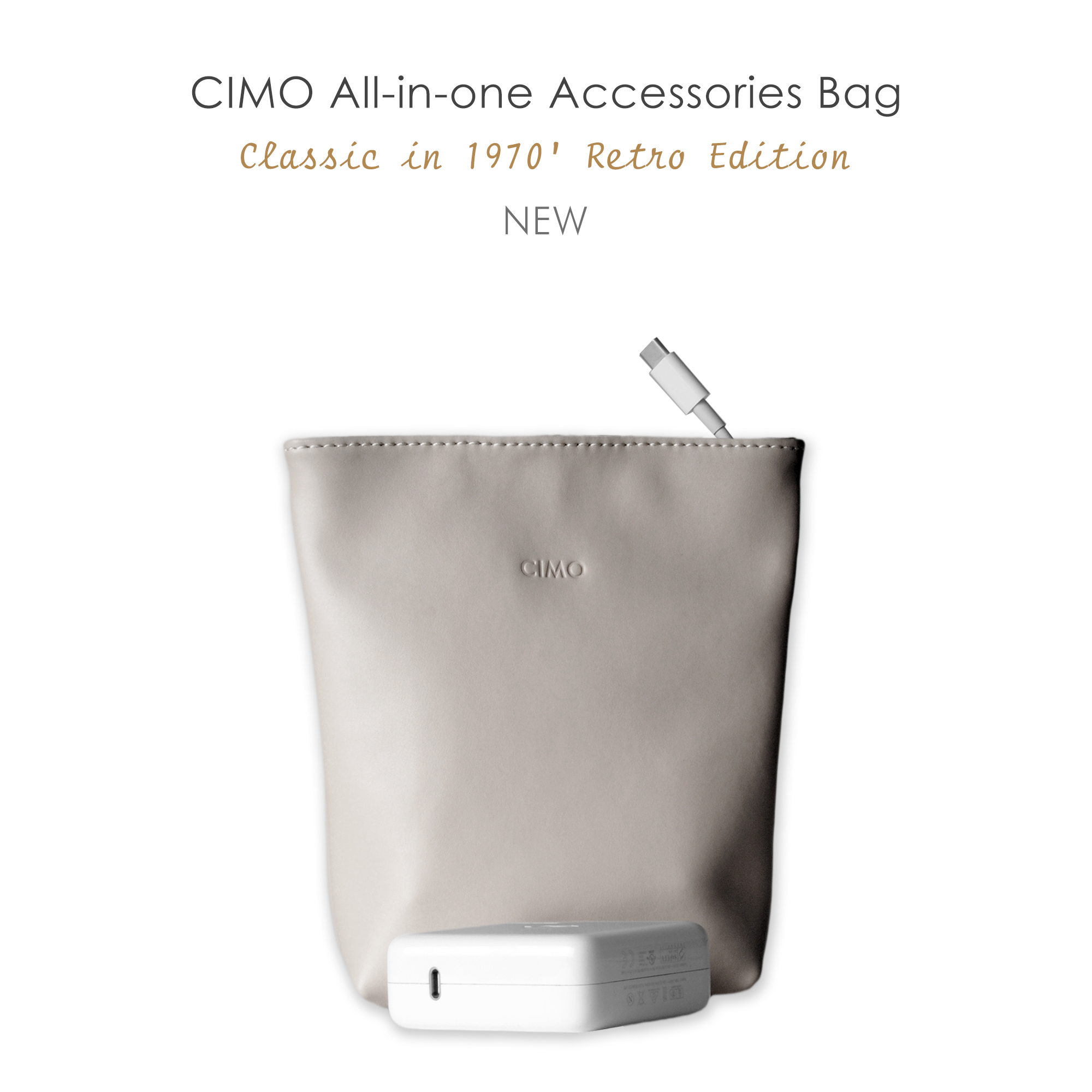 CIMO Apple Apple mouse power adapter leather case leather protective case power adapter bag