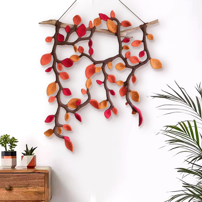 Hand-Woven Tree of Life Dream Catcher Leaves Home Wall Decoration Tapestry Hanging Ornament Guesthouse Living Room Tassel