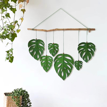 Modern simple leaf hand-woven decorative tapestry wall turtle leaf bohemian style braided rope B&B hanging decoration