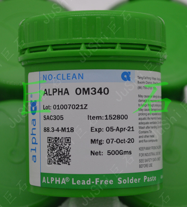 Original ALPHA solder paste Ai method solder paste Alpha OM340 halogen-free lead-free environmental protection solder paste ultra-fine