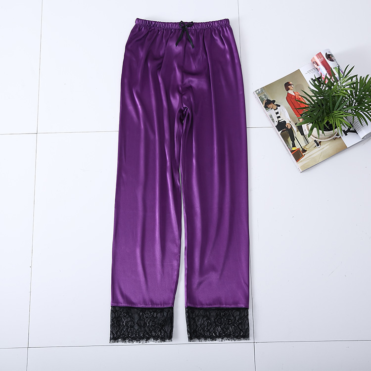 Quần lụa Pajama Phụ nữ Xuân Hè Ren thoải mái Kích thước lớn Quần mỏng gợi cảm Quần nữ baggy nam