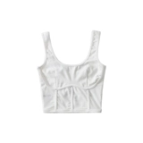 Сексуальный приталенный короткий базовый топ с чашечками без рукавов