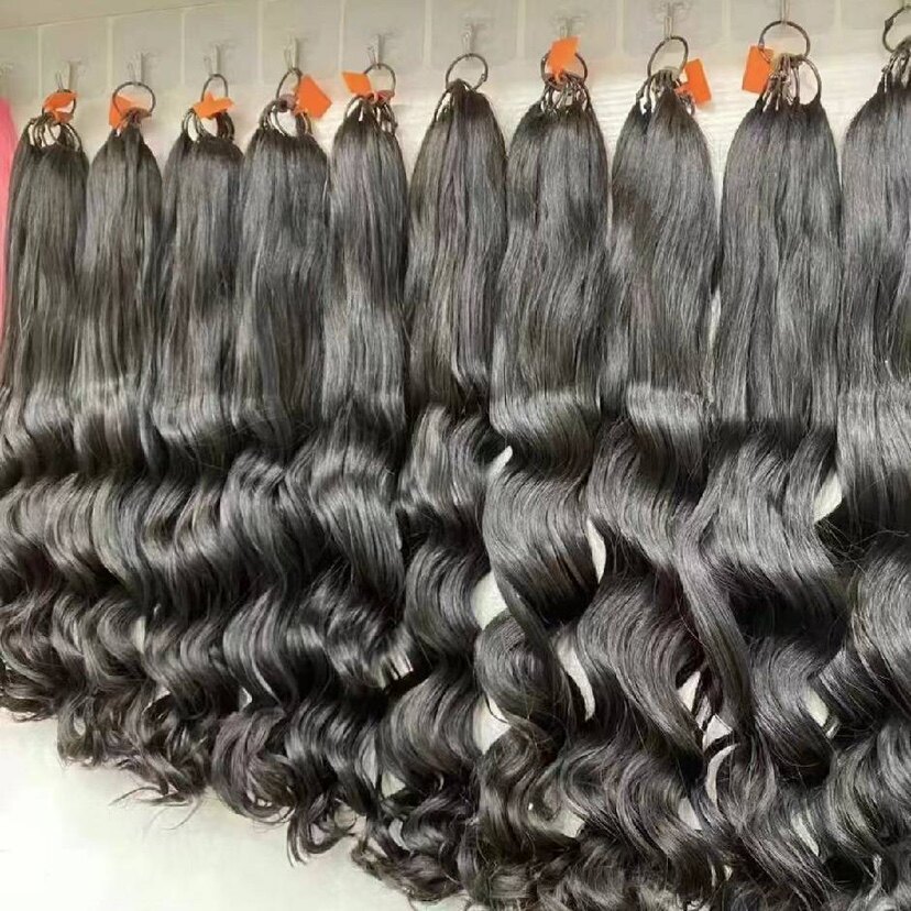 Feather pick up large wavy curly hair small volume live-action hair silk wool roll soft and smooth styled scalless comfort invisible-Taobao