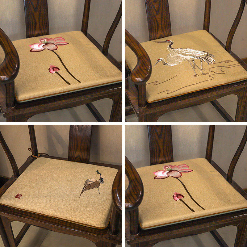 Chinese mahogany sofa cushion classical furniture chair ring chair Taishi official hat chair cushion non-slip tea chair cushion custom