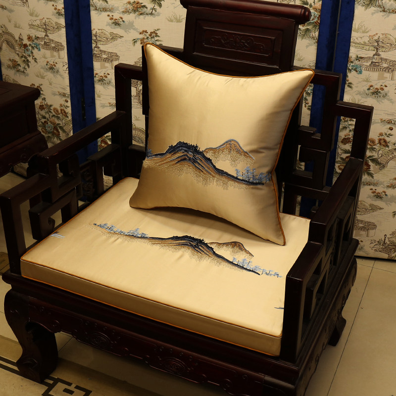 Mahogany sofa cushion Chinese style solid wood furniture chair cushion non-slip Arhat mattress five-piece set sponge custom