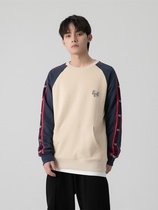 RPB BRAND new popular stitching contrast color string label round neck loose mens and womens long-sleeved couples national tide sweater