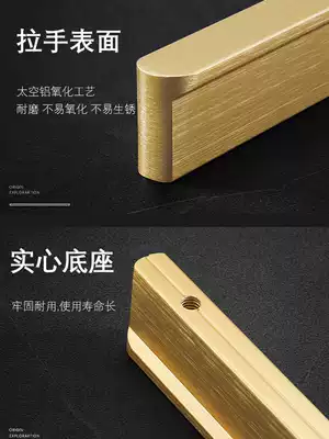 Overall cabinet overall simple super long solid custom modern wardrobe door handle gold light luxury American body