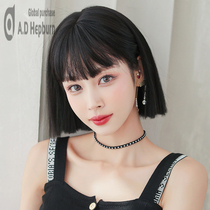 Wig Woman Short Hair 2022 New Internet Red Emulation People Ziozi Liu Hai Straight Hair Natural Fashion Full Headgear Style