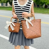 Вместительная и большая соломенная барсетка, портативная сумка, корзина