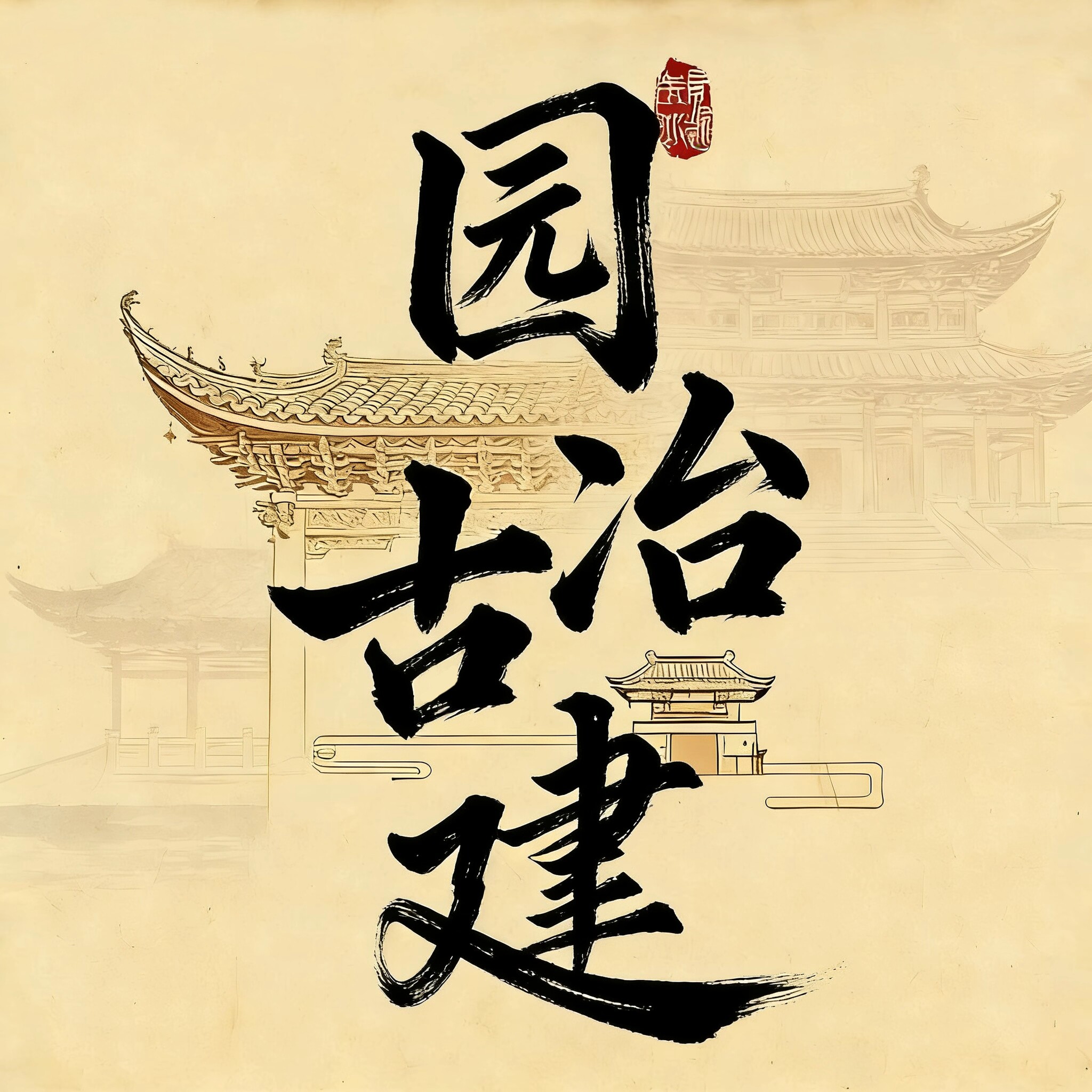 园冶古建木材的LOGO