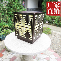 Column head lamp outdoor square waterproof courtyard villa wall lamp home door pillar lamp garden wall lamp lawn lamp