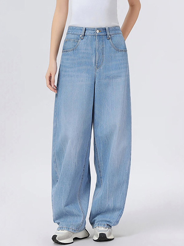 Amash Store Exclusive 2026 Spring and Autumn Versatile High-Waisted Slimming Straight-Leg Casual Scythe Jeans 510084