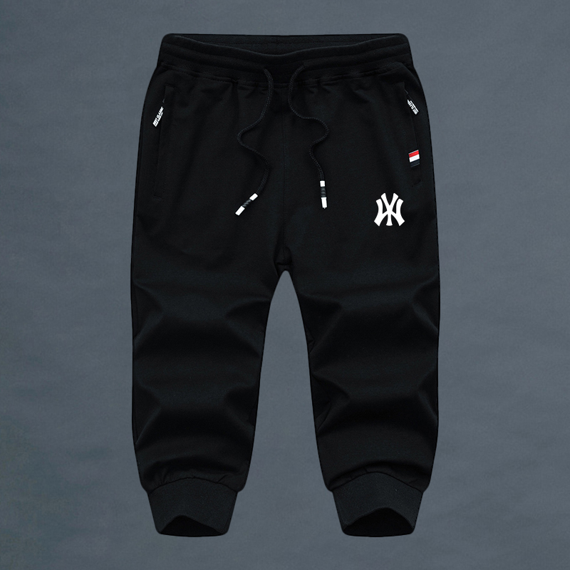 Summer Sports Casual Cropped Pants for Men, Loose and Breathable Beach Thin Running 7-Point Jogger Pure Cotton Shorts for Men, Trendy