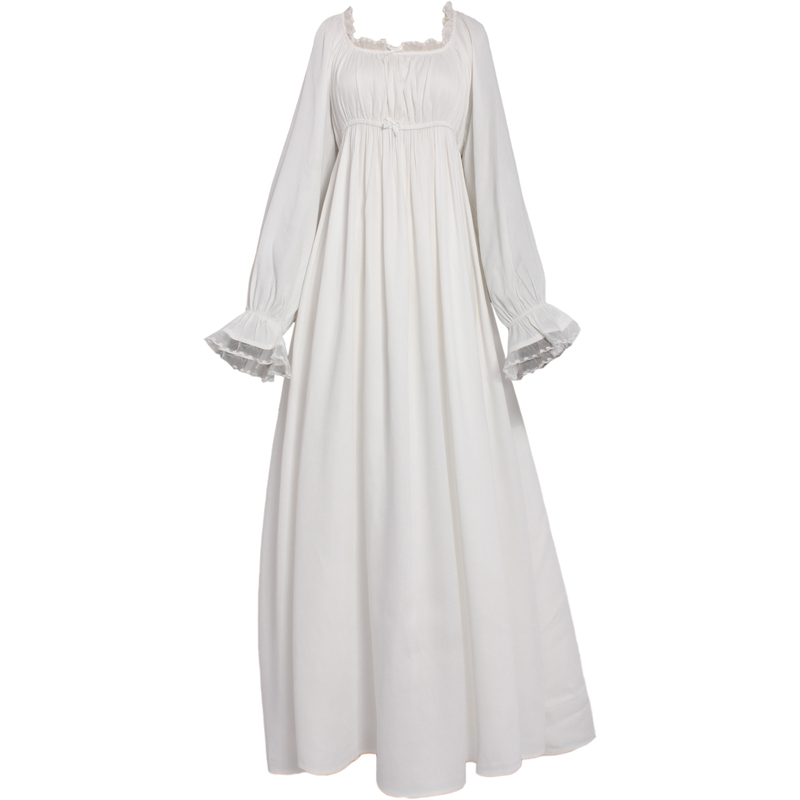 Pride and Prejudice 18Th Century Imperial Style Dress Cotton High-Waisted Retro Princess Long Dress Antique Dress Nightgown