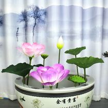 Water-cylinder decoration Flower simulation lotus pool Living pool Living room Large vase flower arrangement for the Buddha Flower Dot Fake Lotus Flower Lotus single branch