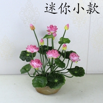 Mini small lotus flower for Buddha flowers Guanyin Buddha Former flower small pool decorated with flower fake lotus flower props table decoration