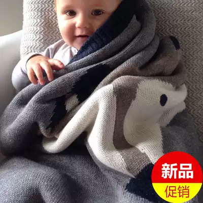 ins newborn baby child knitting blanket baby cotton blanket spring and autumn thickened air conditioning blanket carpets cart