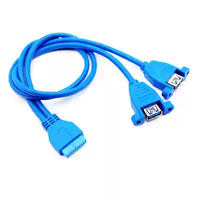 Motherboard 20pin to double USB3 0 extension cord with ears 20pin to 3 0USB line all copper factory direct sales