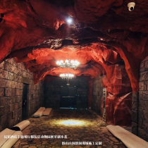GRC cement carving rockery theme restaurant homestay lava cave secret room script kill fake stone wall customization