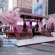 Window net red fake cherry tree simulation cherry tree large interior decoration simulation tree Japanese-style wishing flower tree