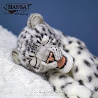 Hansa Sleeping Snow Leopard Doll Sleeping Leopard Cub Tiger Cub Simulated Animal Lion Doll Leopard 5889