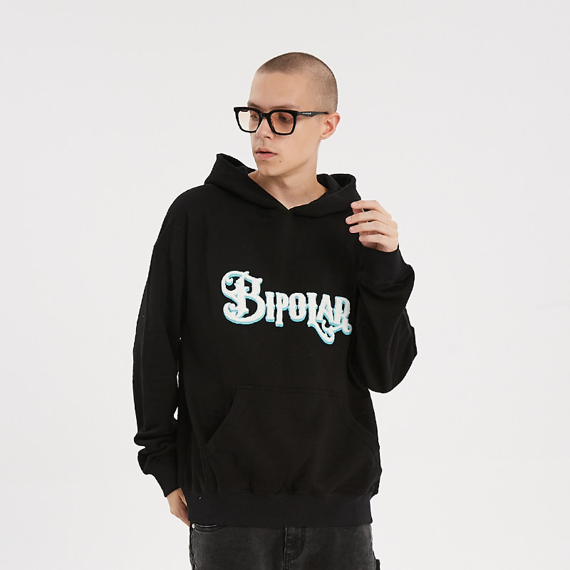 BIPOLAR FLOWER BODY LOGO HOODED SWEATSHIRT NATIONAL TREND STREET HIP HOP AUTUMN NEW LOOSE CASUAL HOODIE