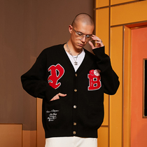 BIPOLAR Gothic campus cardio-hoodie National trend American street Loose Spring Autumn Season Knitwear Jacket Man