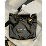 Цепь, сумка через плечо, вместительный и большой мусорный мешок, сумка на одно плечо, из натуральной кожи, в стиле Шанель, на цепочке, коллекция 2023