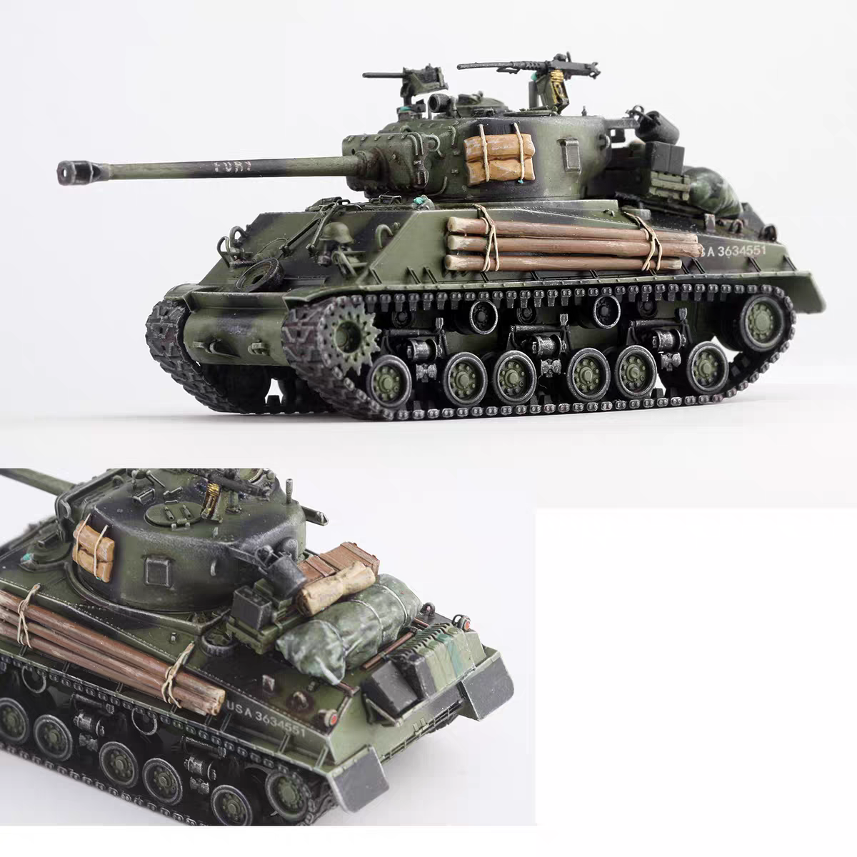AM 1/72 American M4A3E8 Sherman танк Fury внутренняя версия готовая модель (без солдат)