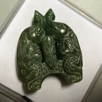 New high ancient jade imitation Mingyuan antique antique jade old Jade Golden cast elephant handpiece ornaments old objects