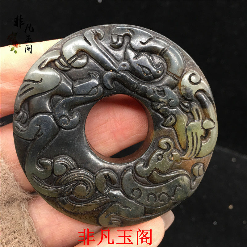 Rural old jade golden antique antique jade jade jade jade jade old jade jade jade feng xiang hang piece hanging piece jade piece