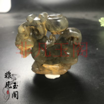 Gaogu jade piece Ming and Qing antique jade antique old Jade sheep and sheep Ruyi pendant Jade old object collection