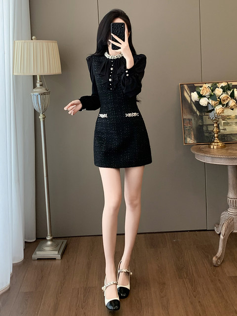 Long-Sleeved, Light Luxury, Fashionable, Elegant Ladylike French-Style Waist-Cinching Dress with a Rich Lady Vibe, High-End Feel