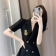 Summer small French style suit dress for women summer college style waist pleated suit dress