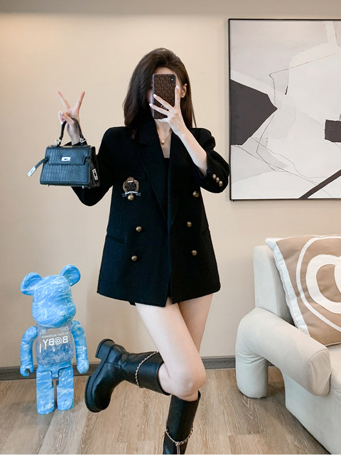 Autumn Clothing with a High-End Feel, Loose Casual Blazer for Women, Korean Style Long-Sleeved Goddess Style College Style Suit Top