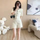 2025 Summer Outfit for Petite Women, Lively and Youthful, Stylish and Fashionable, Chanel-Style Shorts Set, Two-Piece Set with a High-End Feel